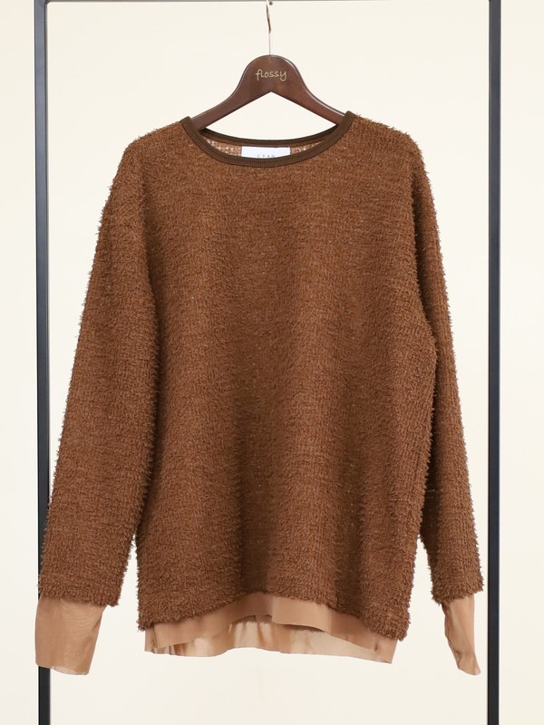 【CYAN TOKYO】チュールコンビフェザートップス