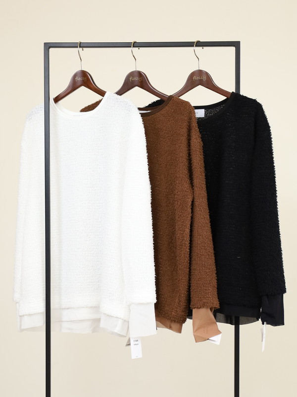 【CYAN TOKYO】チュールコンビフェザートップス