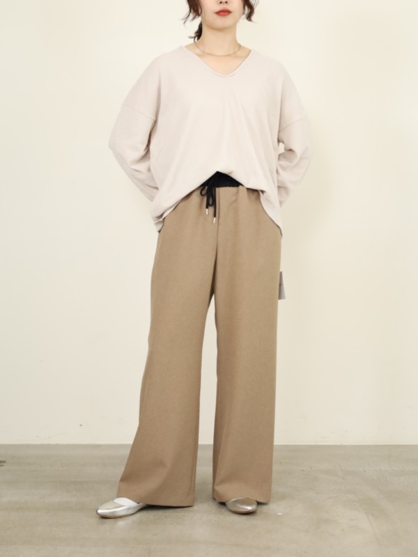 【trois】異素材コンビストレートパンツ
