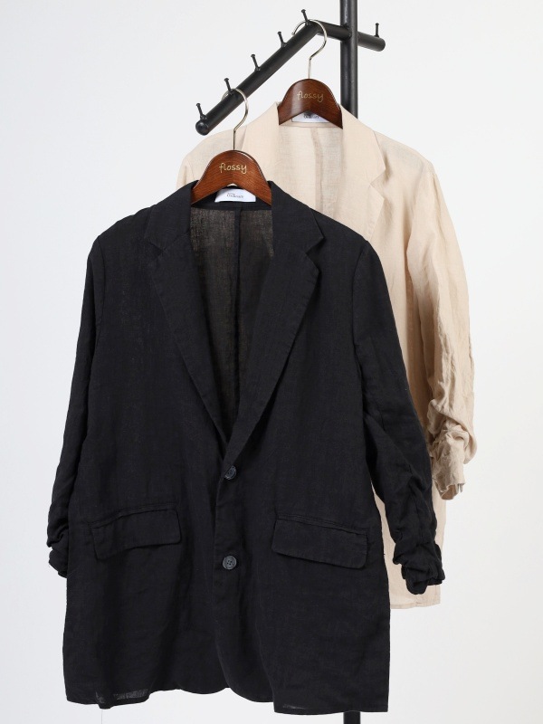 【Boutique Ordinary 】サイドスリットフレンチリネンジャケット BO22-124