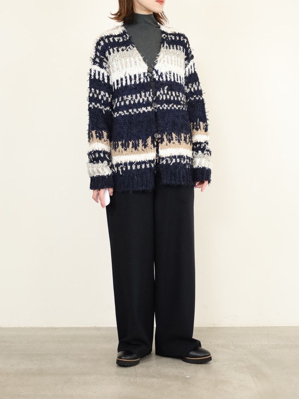 【JOHNBULL】ファンシーヤーンジャガードカーディガン