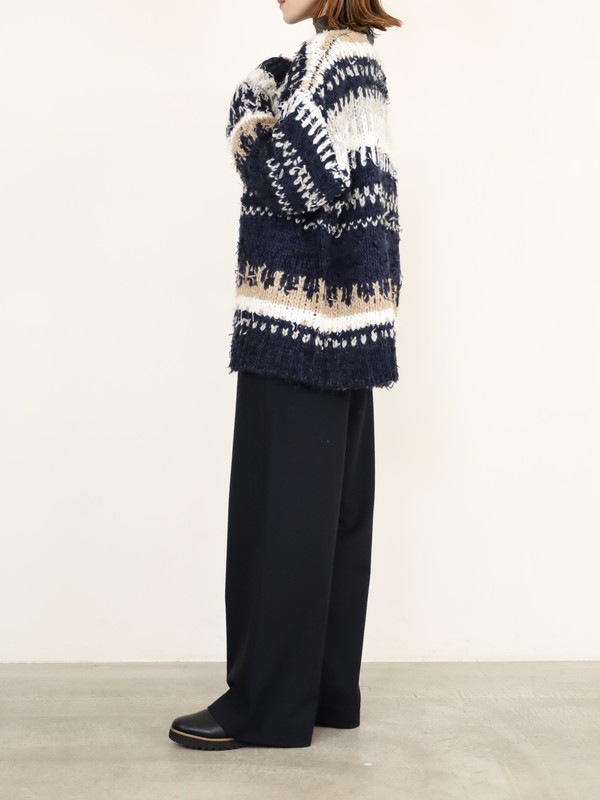 【JOHNBULL】ファンシーヤーンジャガードカーディガン