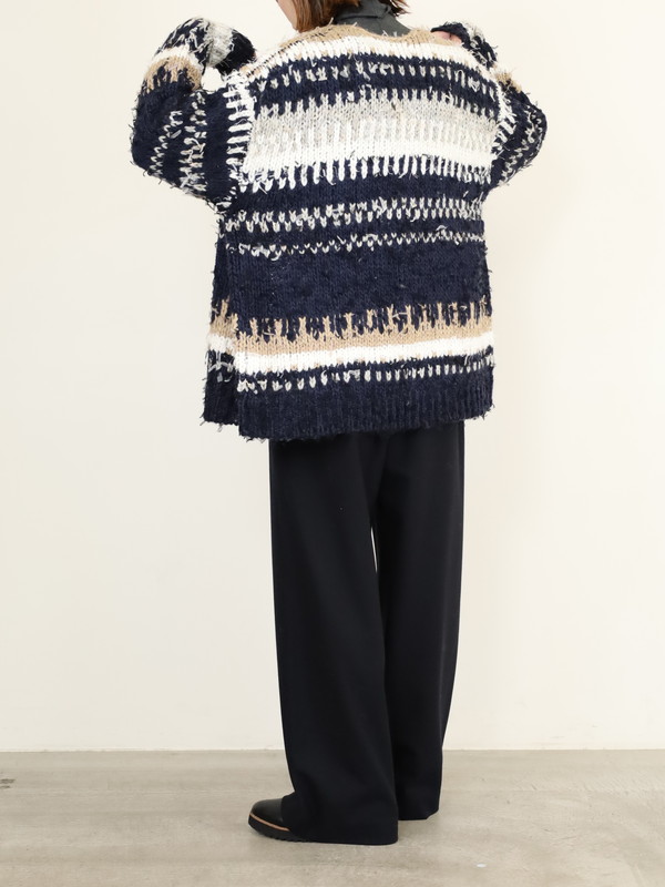 【JOHNBULL】ファンシーヤーンジャガードカーディガン