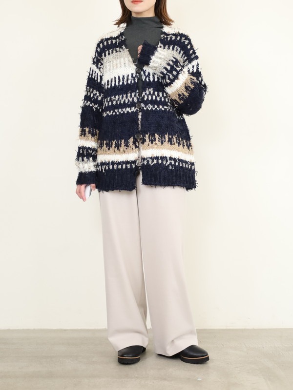 【JOHNBULL】ファンシーヤーンジャガードカーディガン