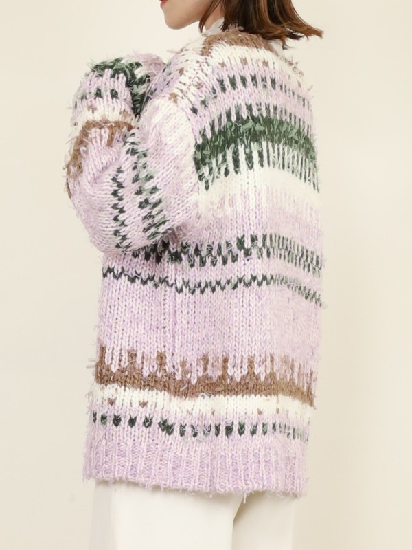 【JOHNBULL】ファンシーヤーンジャガードカーディガン