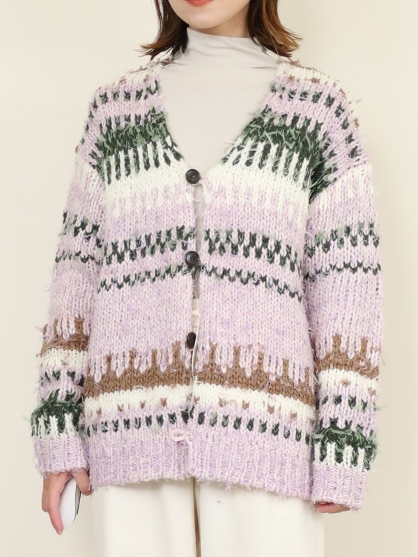 【JOHNBULL】ファンシーヤーンジャガードカーディガン