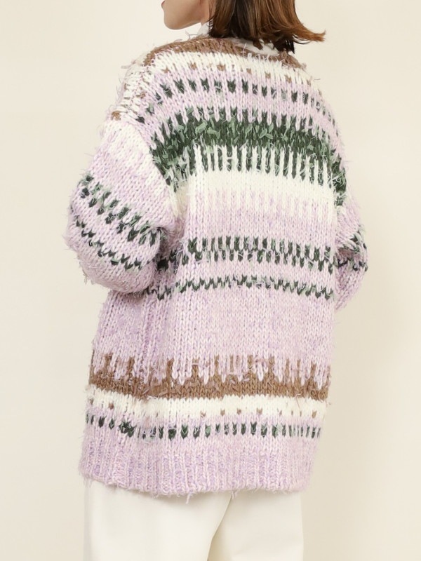 【JOHNBULL】ファンシーヤーンジャガードカーディガン