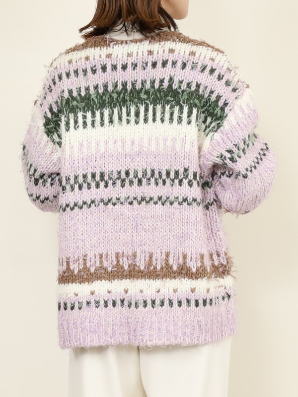 【JOHNBULL】ファンシーヤーンジャガードカーディガン