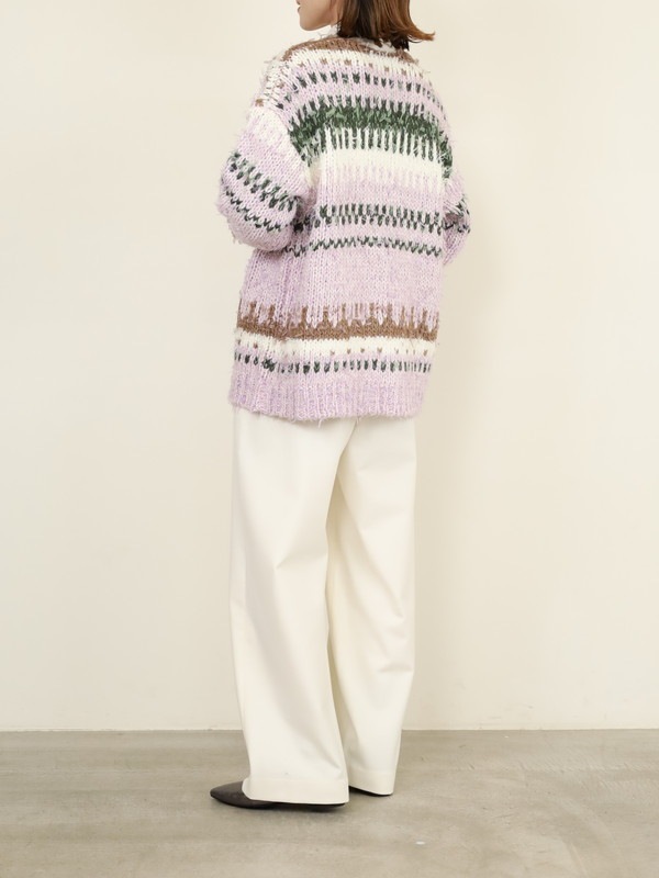 【JOHNBULL】ファンシーヤーンジャガードカーディガン