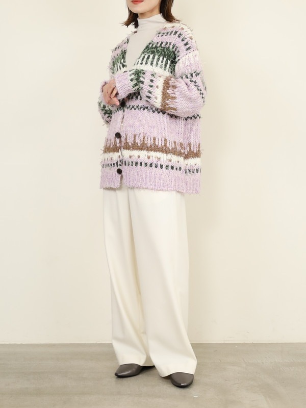 【JOHNBULL】ファンシーヤーンジャガードカーディガン