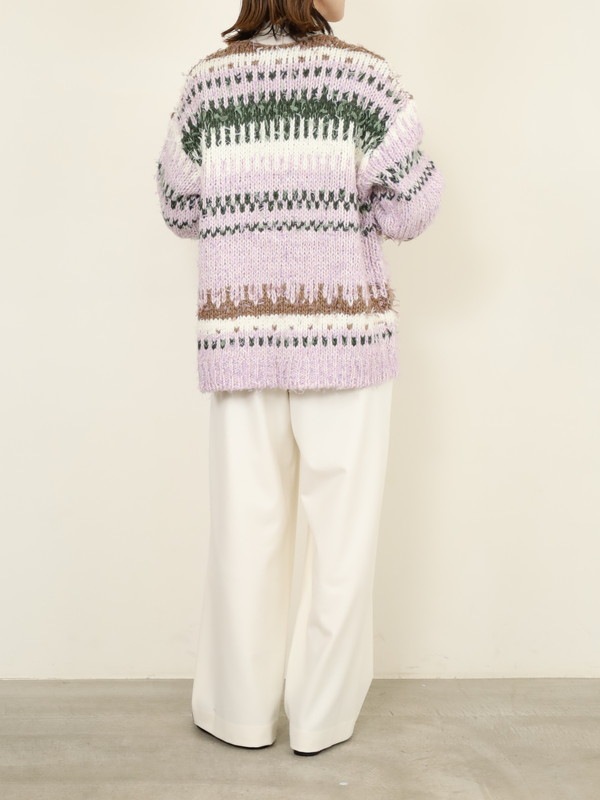 【JOHNBULL】ファンシーヤーンジャガードカーディガン