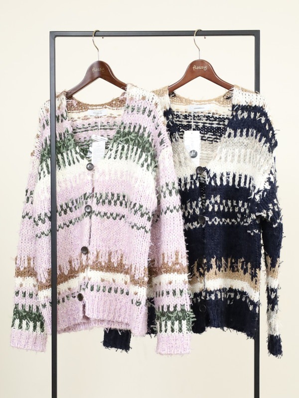 【JOHNBULL】ファンシーヤーンジャガードカーディガン