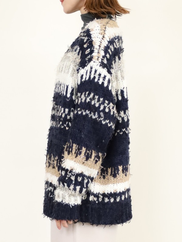 【JOHNBULL】ファンシーヤーンジャガードカーディガン