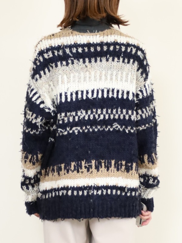 【JOHNBULL】ファンシーヤーンジャガードカーディガン