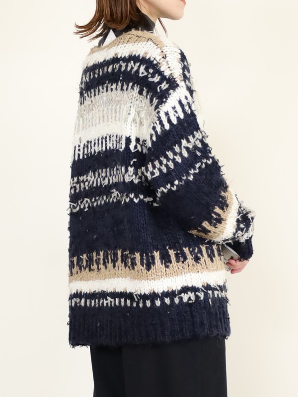 【JOHNBULL】ファンシーヤーンジャガードカーディガン