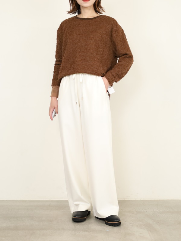 【Doneeyu】カシミヤタッチ両面起毛ドロストパンツ