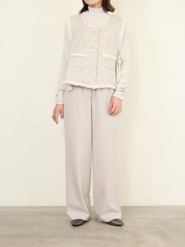 【Doneeyu】カシミヤタッチ両面起毛ドロストパンツ