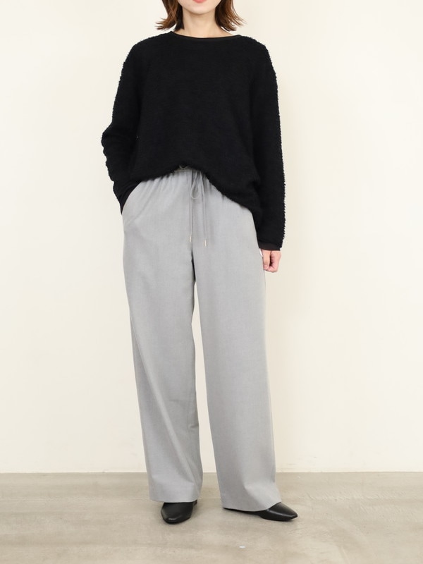 【Doneeyu】カシミヤタッチ両面起毛ドロストパンツ