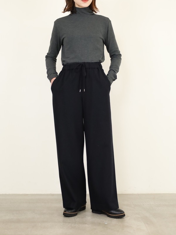 【Doneeyu】カシミヤタッチ両面起毛ドロストパンツ