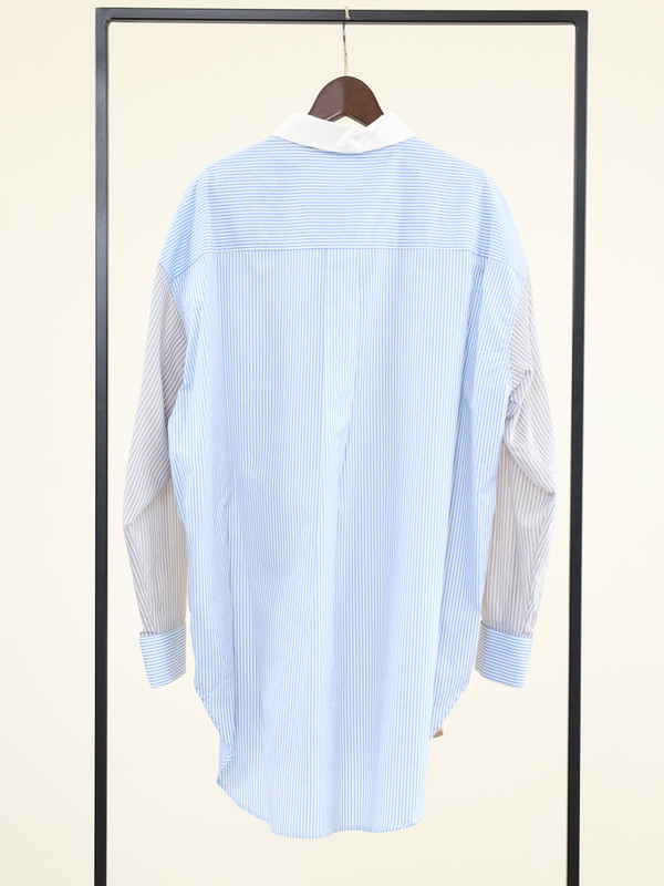 【Munich】3素材コンビチュニック丈シャツ 