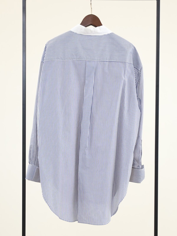 【Munich】3素材コンビチュニック丈シャツ 