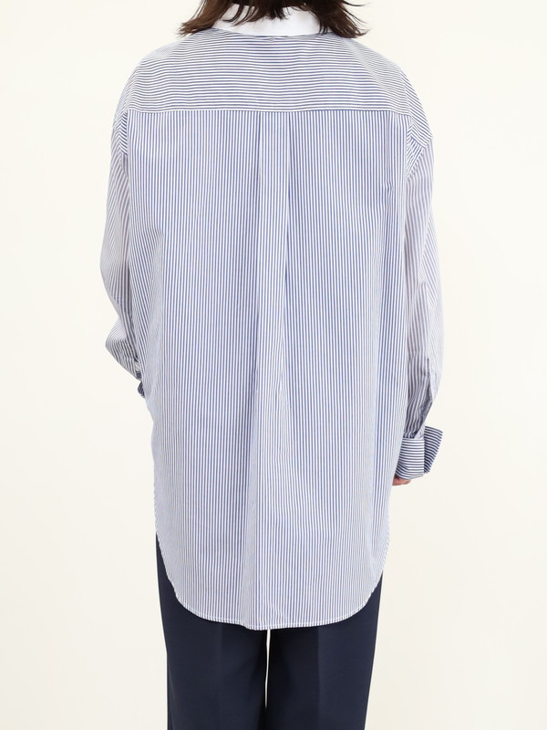 【Munich】3素材コンビチュニック丈シャツ 