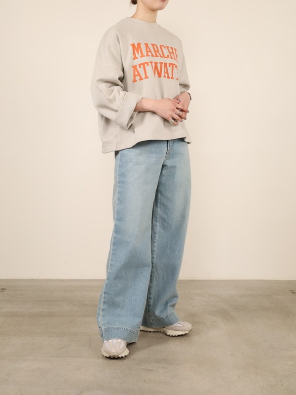 MICA&DEAL】ワイドスリーブロゴスウェット