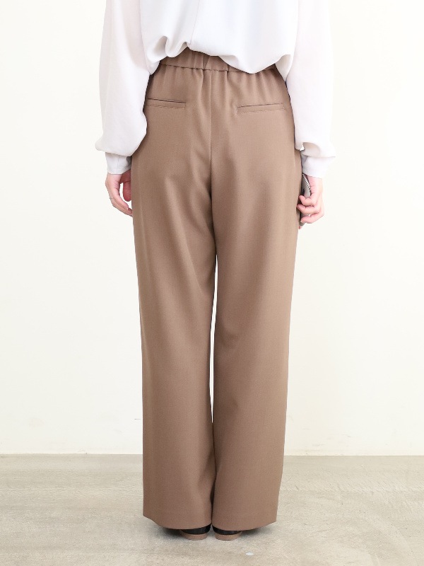 【ma couleur】杢調ストレッチツイルセミワイドパンツ