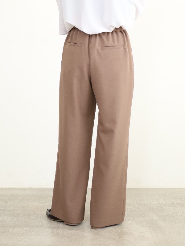 【ma couleur】杢調ストレッチツイルセミワイドパンツ