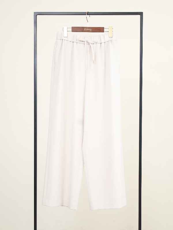 【ma couleur】杢調ストレッチツイルセミワイドパンツ