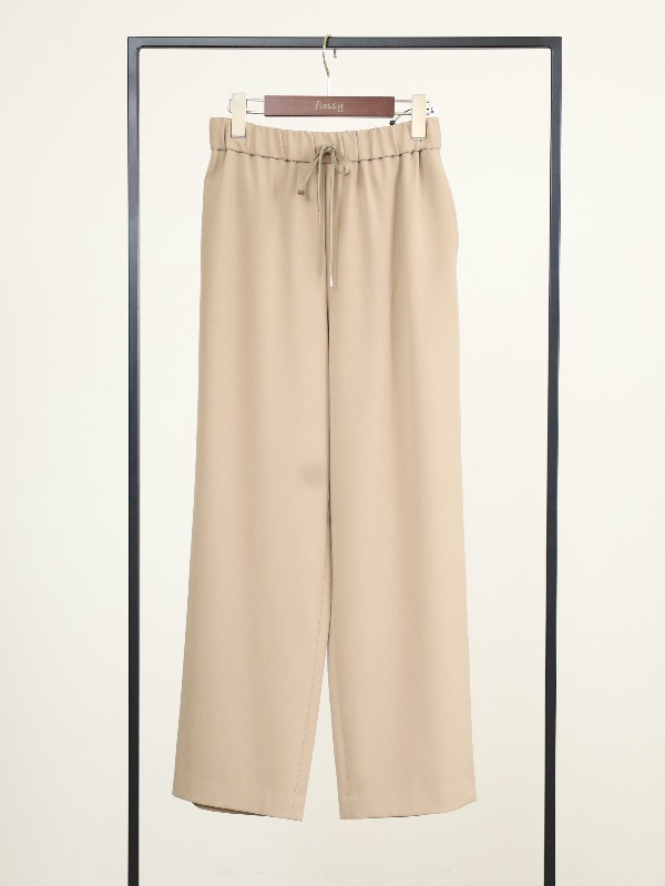 【ma couleur】杢調ストレッチツイルセミワイドパンツ