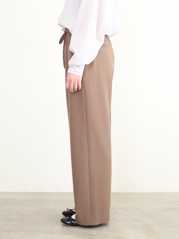 【ma couleur】杢調ストレッチツイルセミワイドパンツ