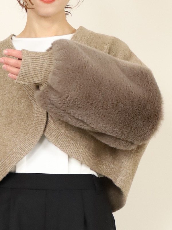 【trois】エコファー使いショート丈ニットボレロ