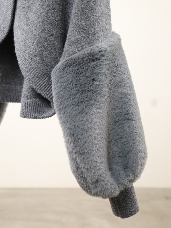 【trois】エコファー使いショート丈ニットボレロ