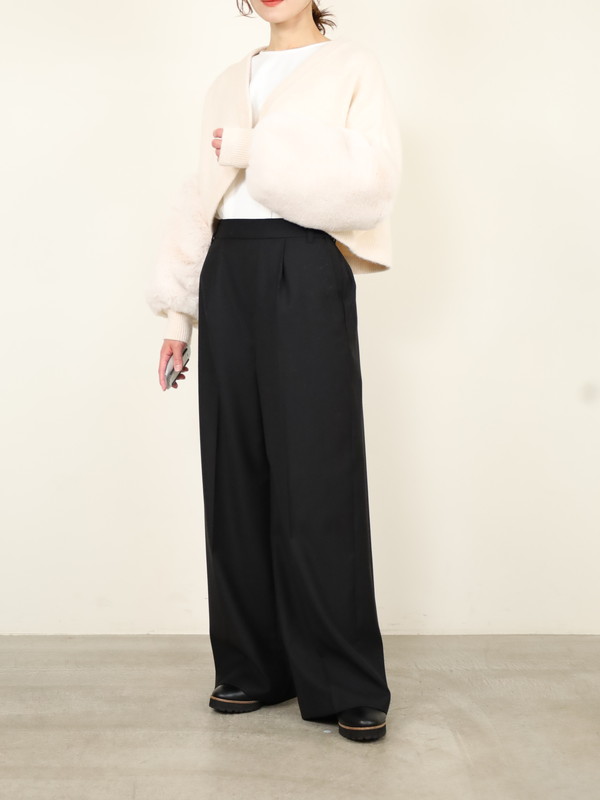 【trois】エコファー使いショート丈ニットボレロ