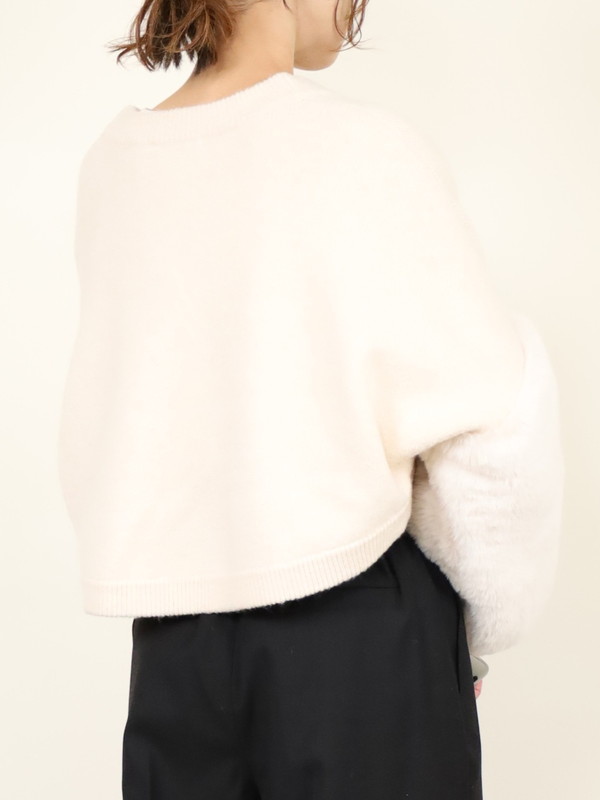 【trois】エコファー使いショート丈ニットボレロ