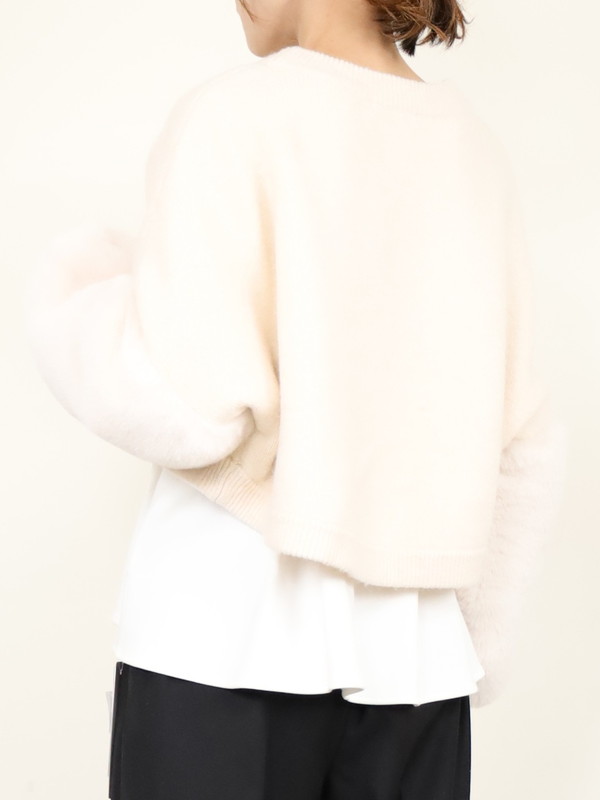 【trois】エコファー使いショート丈ニットボレロ