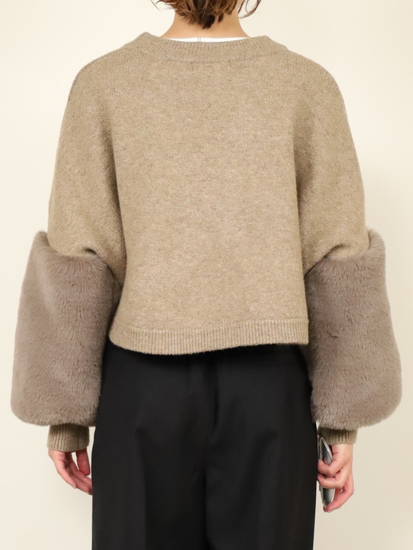 【trois】エコファー使いショート丈ニットボレロ