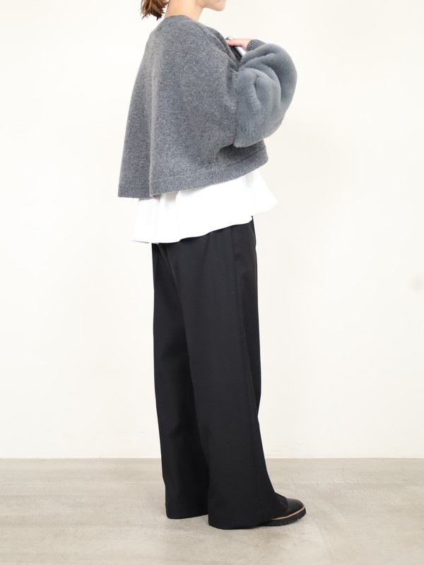 【trois】エコファー使いショート丈ニットボレロ