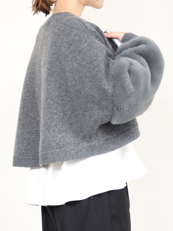 【trois】エコファー使いショート丈ニットボレロ