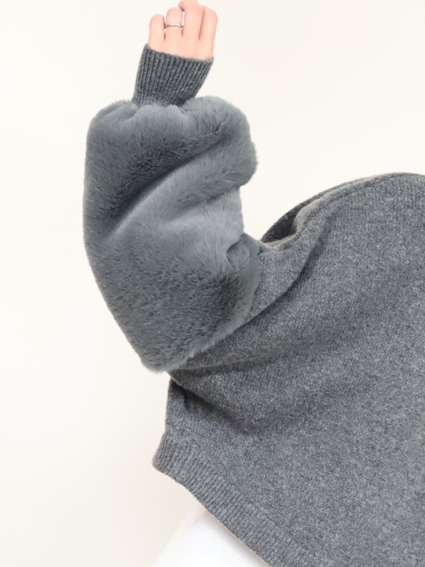 【trois】エコファー使いショート丈ニットボレロ