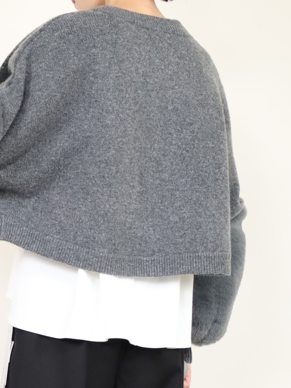 【trois】エコファー使いショート丈ニットボレロ