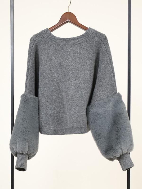 【trois】エコファー使いショート丈ニットボレロ