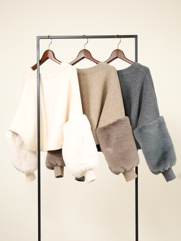 【trois】エコファー使いショート丈ニットボレロ