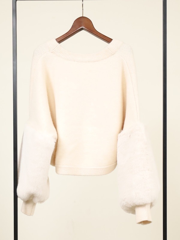 【trois】エコファー使いショート丈ニットボレロ