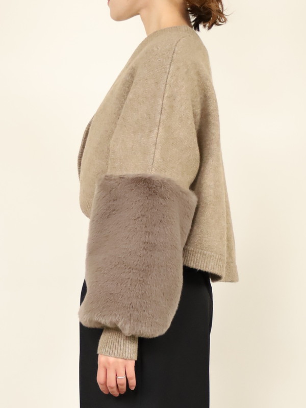 【trois】エコファー使いショート丈ニットボレロ