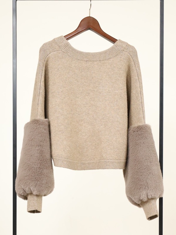 【trois】エコファー使いショート丈ニットボレロ