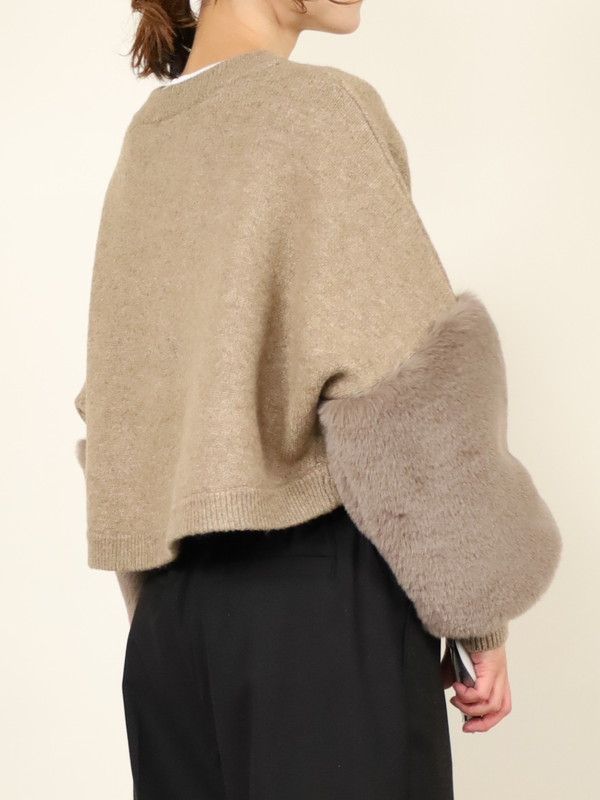 【trois】エコファー使いショート丈ニットボレロ