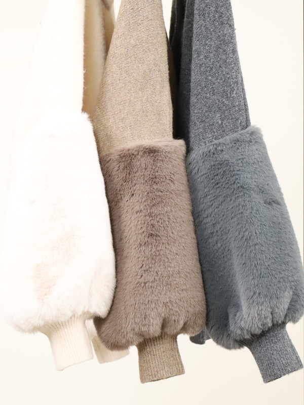 【trois】エコファー使いショート丈ニットボレロ