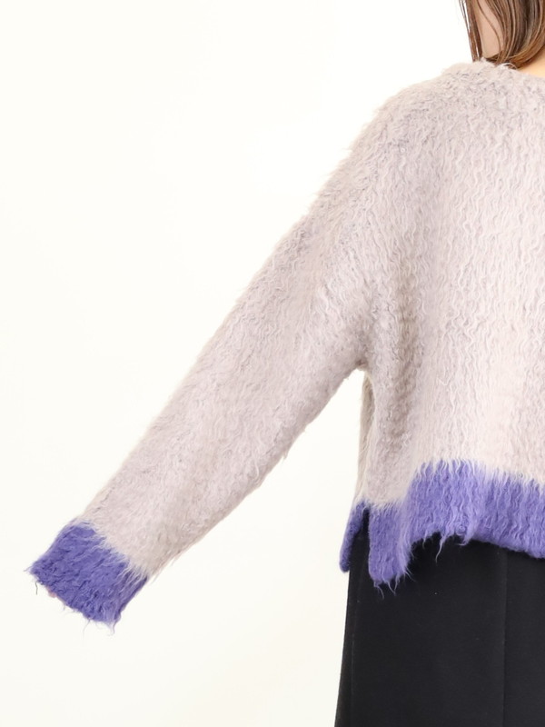 【CYAN TOKYO】配色カーリーショートニット